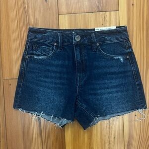 NWT Denim High-Rise Frayed Hem Shorts